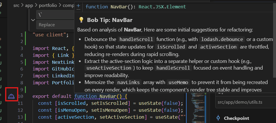 Screenshot showing "Bob Tips"