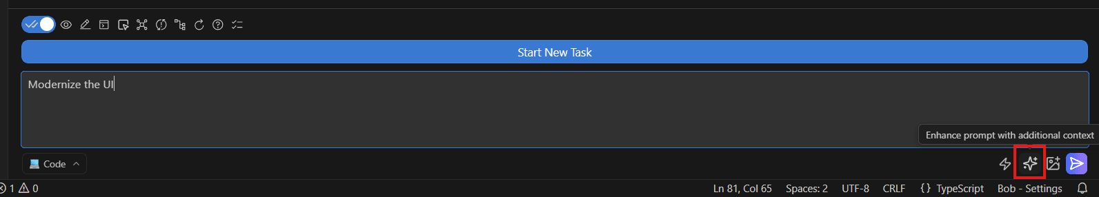 Input before using the Enhance Prompt Feature