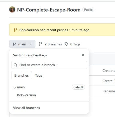 the main branch contains the original HTML/CSS/JS based repository. Bob-Version branch contains Bob's updated code. Feel free to explore!